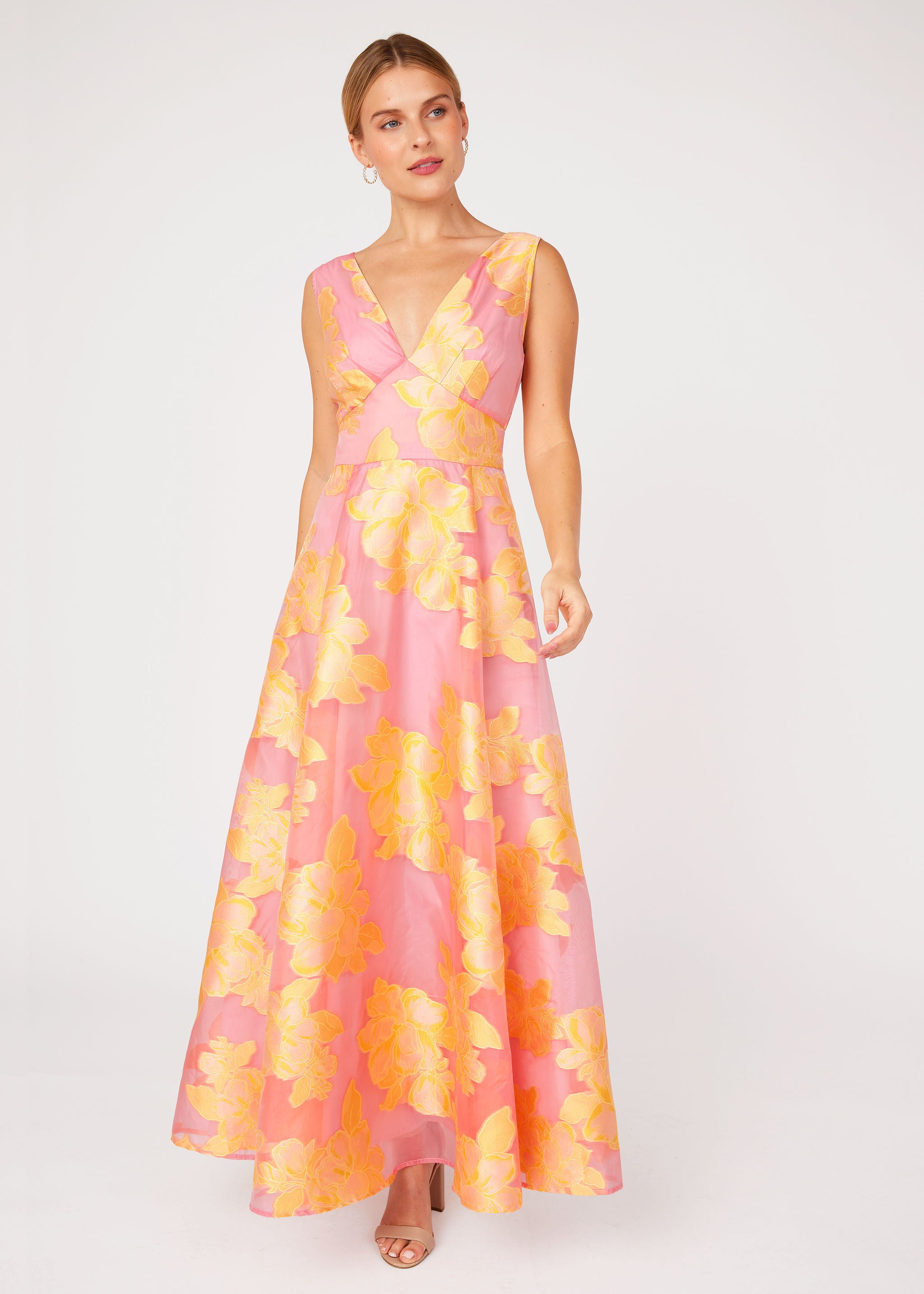 Martha Gown Sorbet Peony Organza