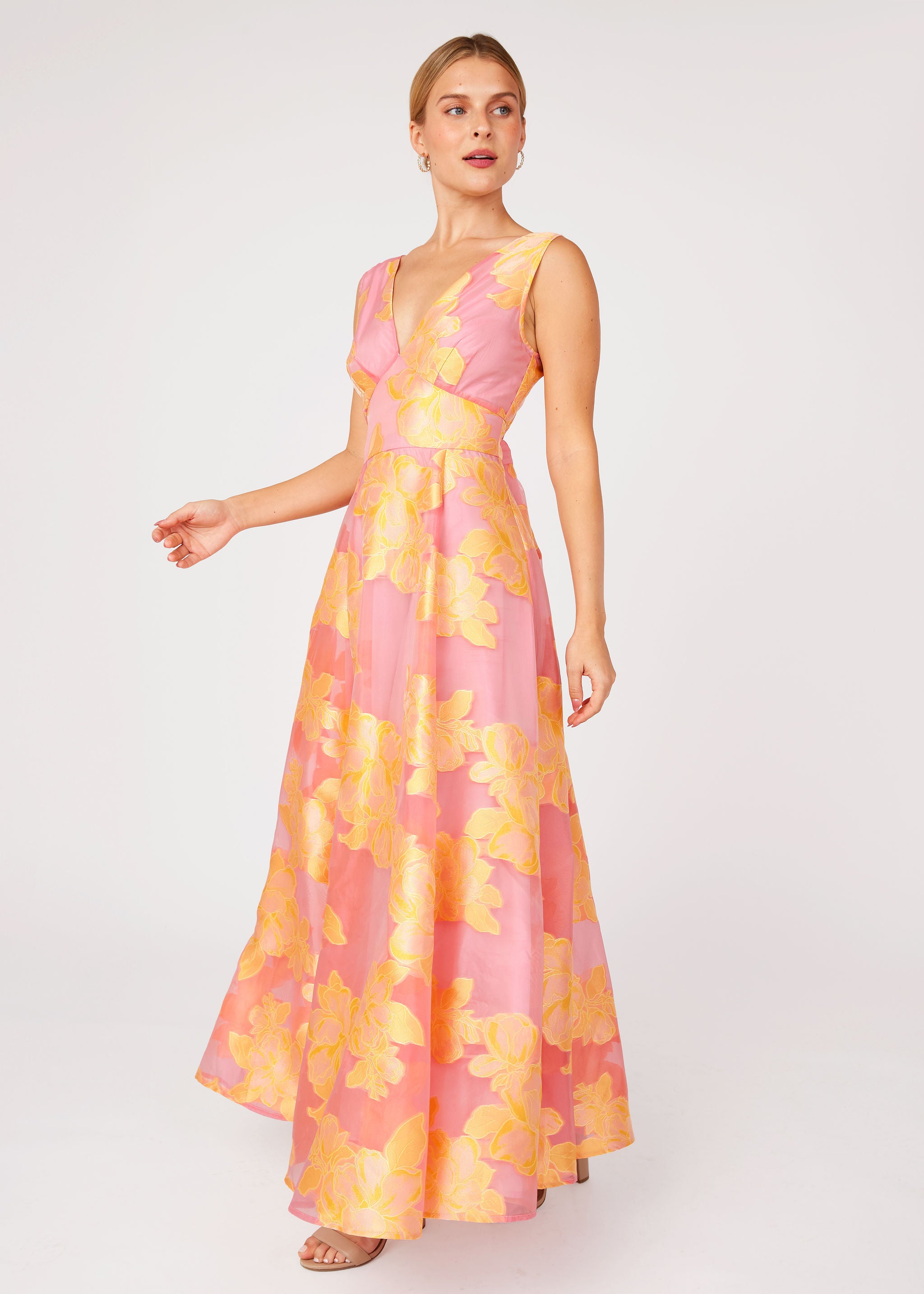 Martha Gown Sorbet Peony Organza