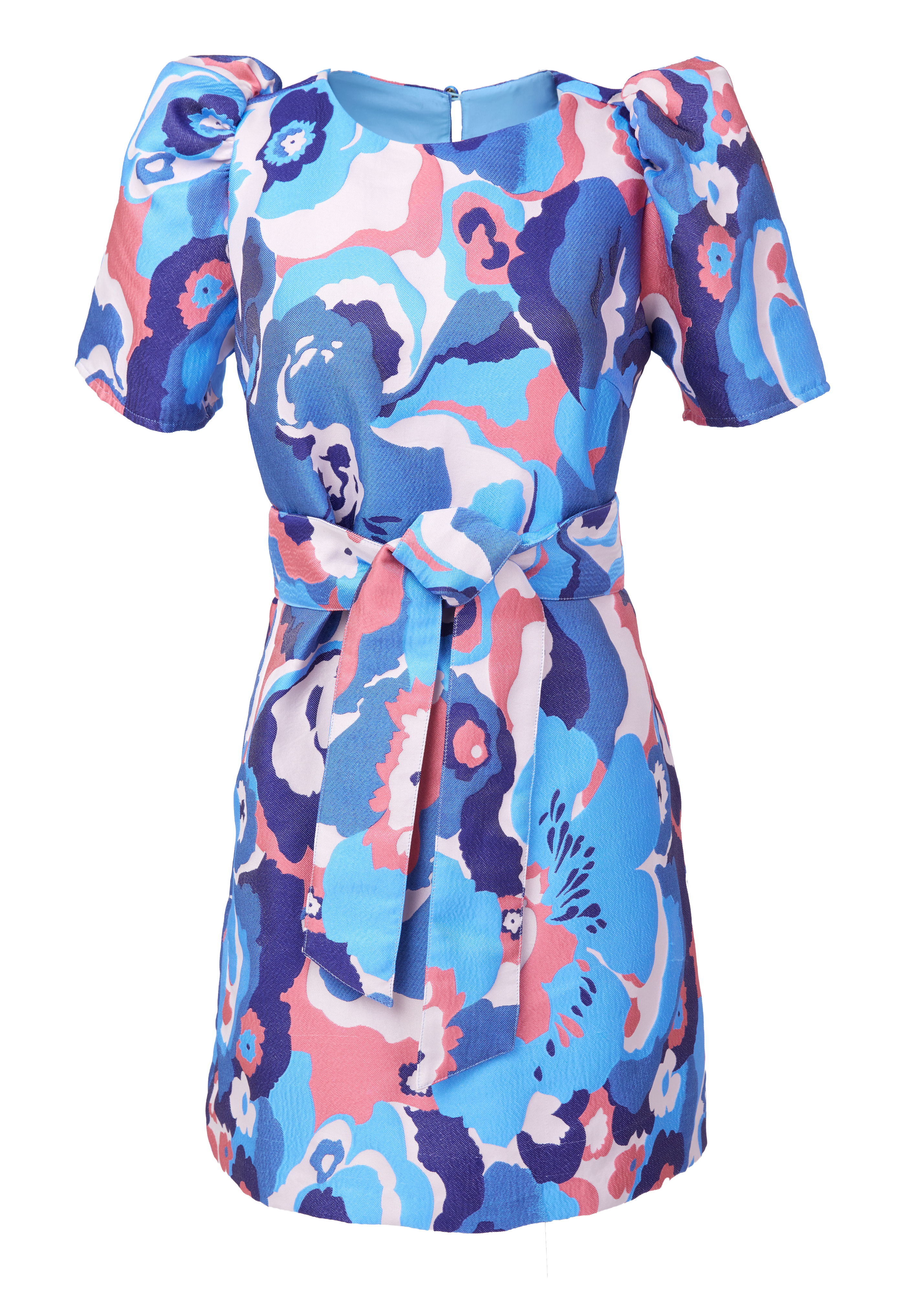 Marty Dress Blue Retro Jacquard