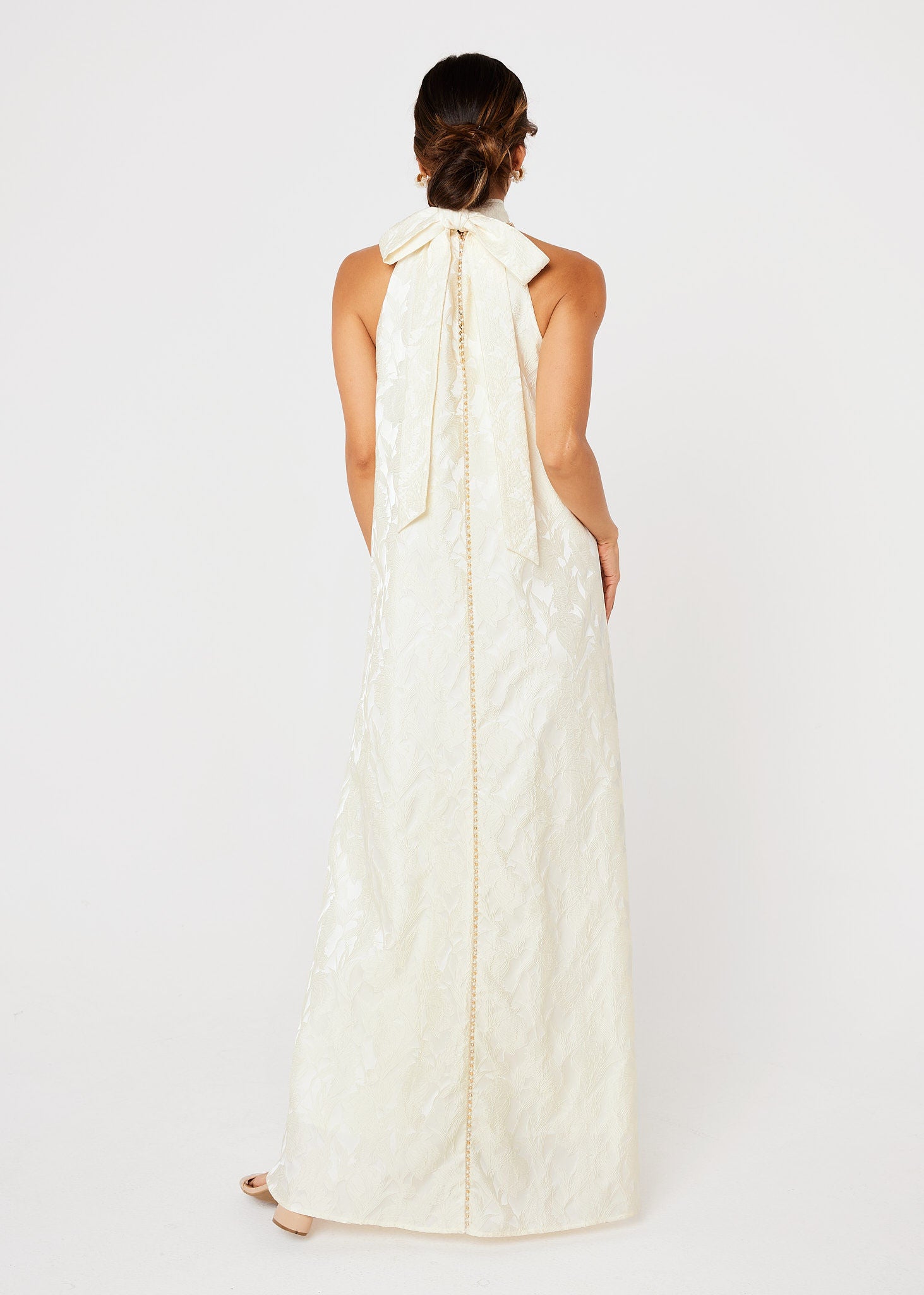 Rory Gown Ivory Garden Embossed Satin