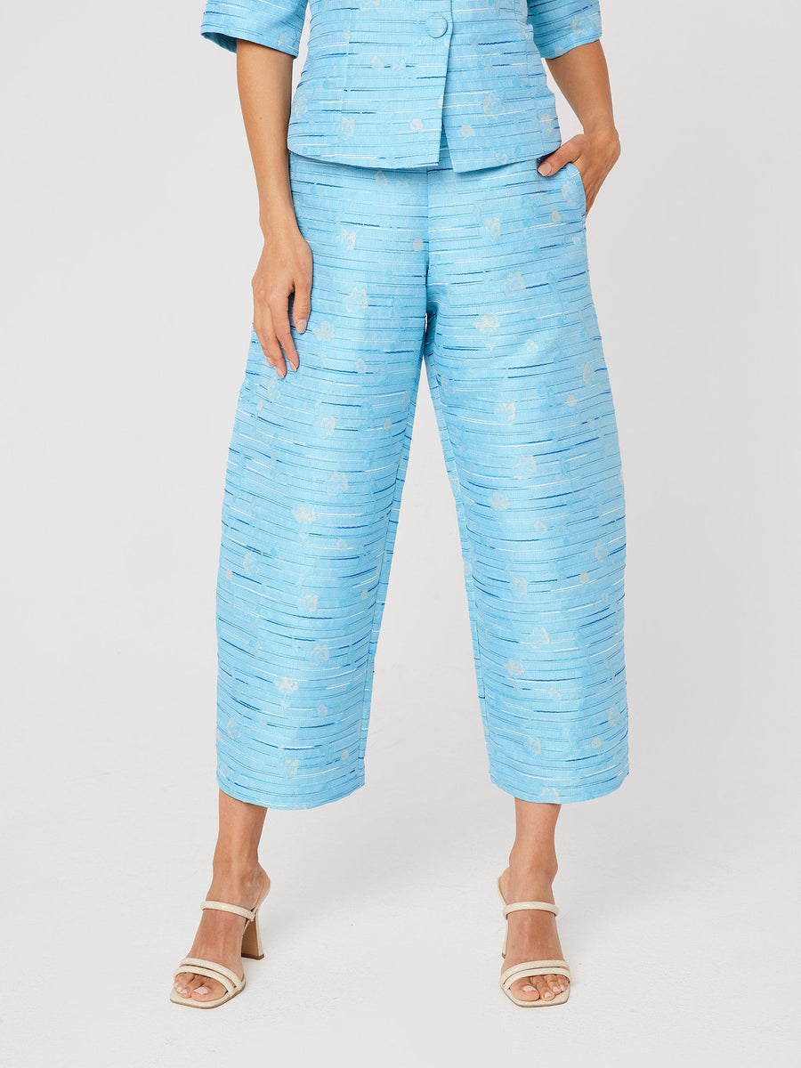 Taylor Pant Blue Textured Dupioni