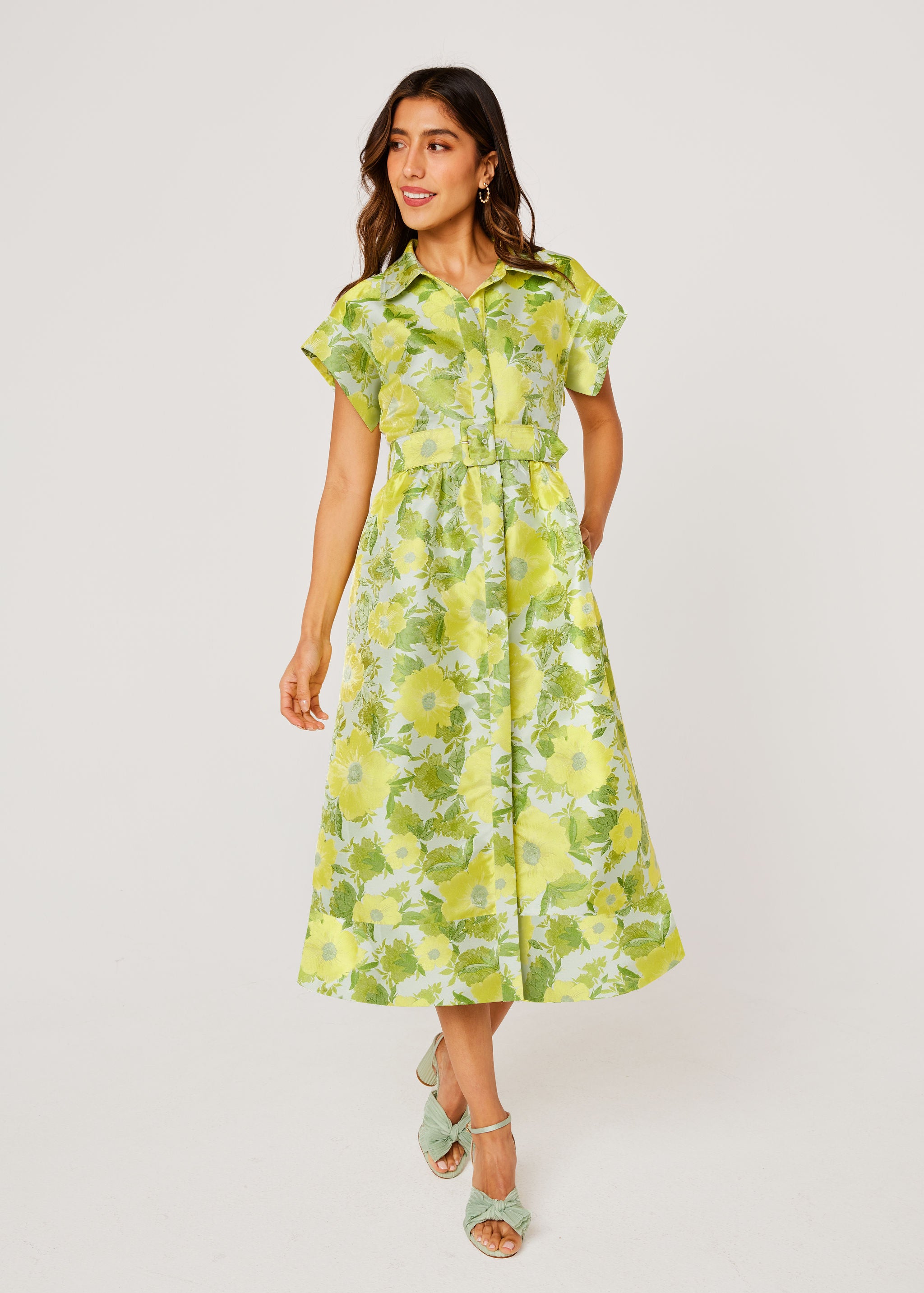 Harper Dress Citron Garden Jacquard