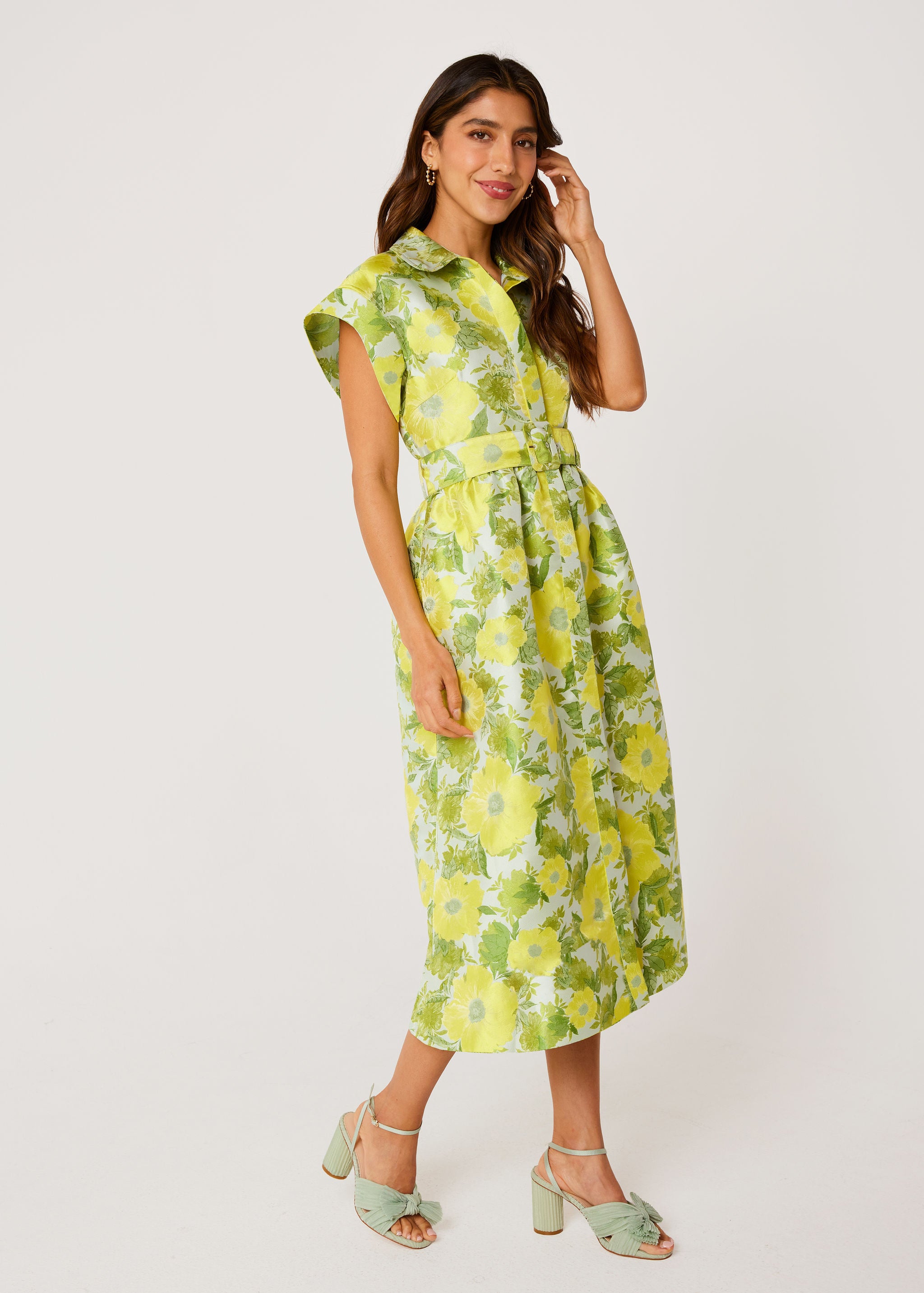 Harper Dress Citron Garden Jacquard