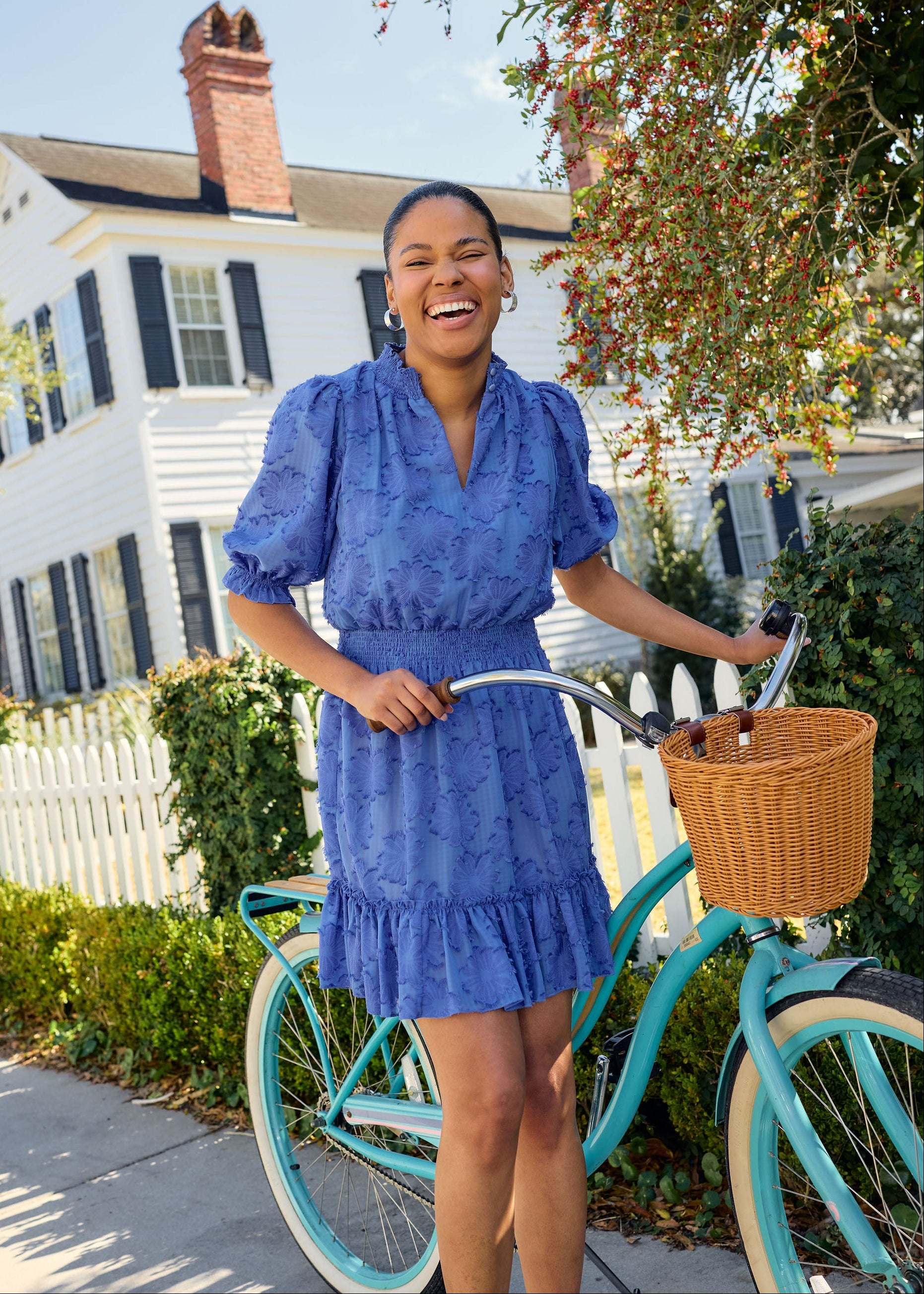 Bennett Dress Adriatic Blue Sunflower Chiffon Blue / S