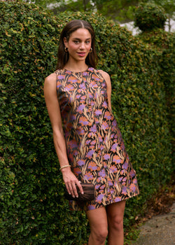 Hannah Mini Dress Safari Silhouette Jacquard