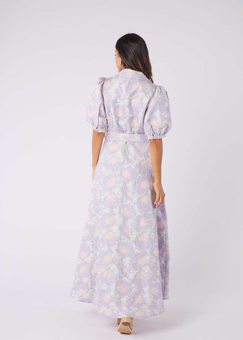 Charlotte Gown Lilac Floral Jacquard