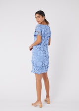 Lulu Dress Cornflower Blue 3-D Lace