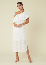 Sutton One-Shoulder Dress White