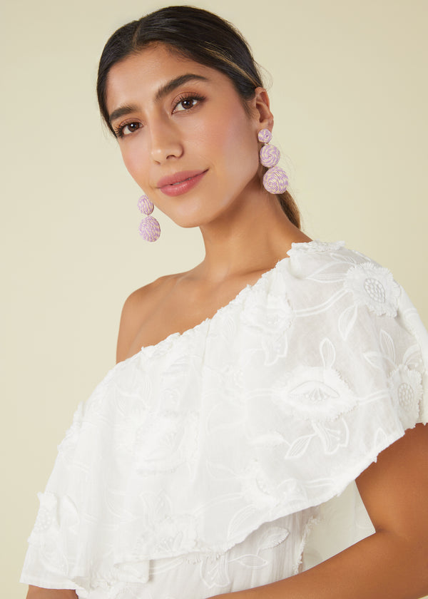 Sutton One-Shoulder Dress White