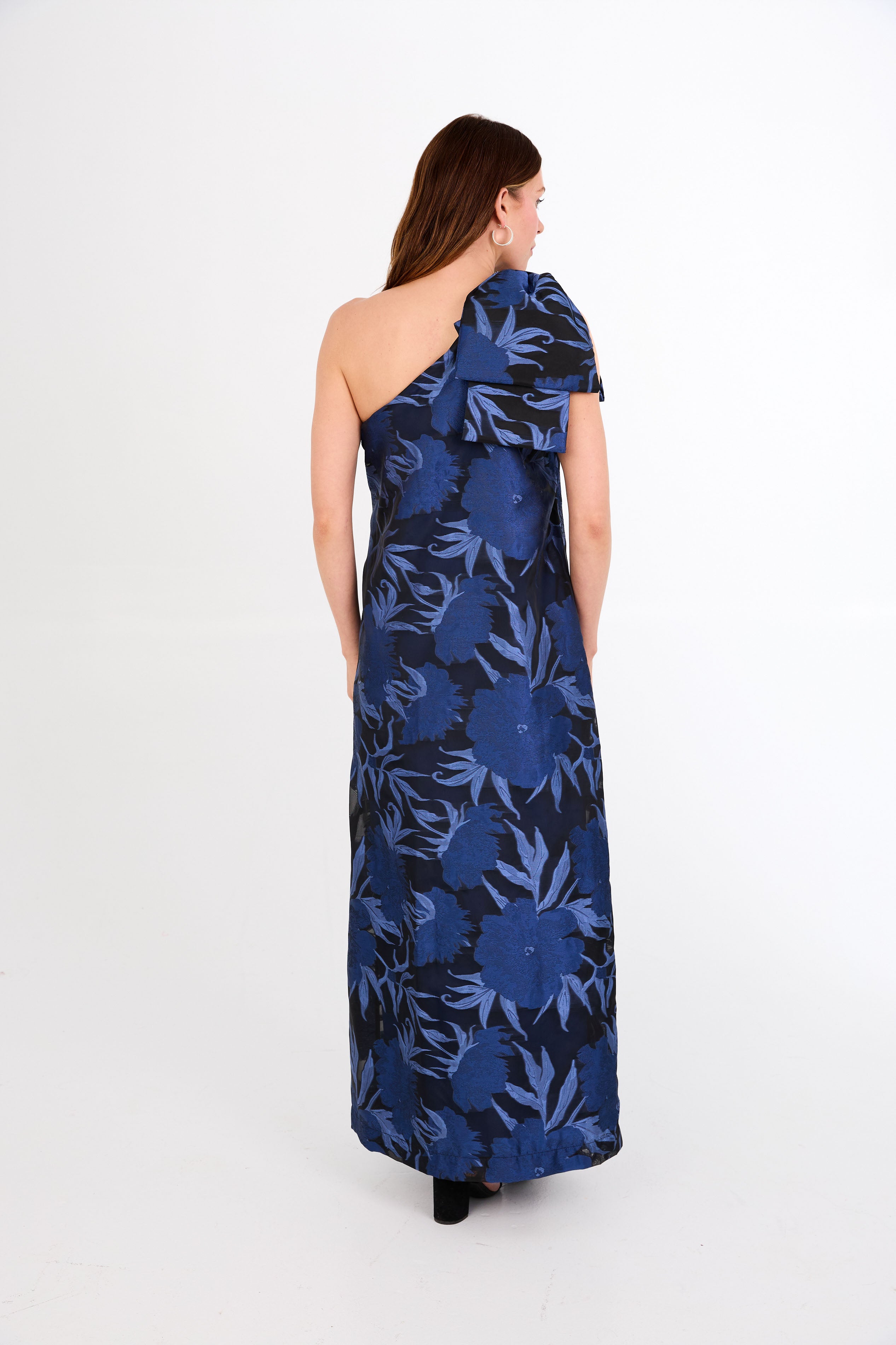 Cassie Gown Royal Blue Pansy Vine Organza