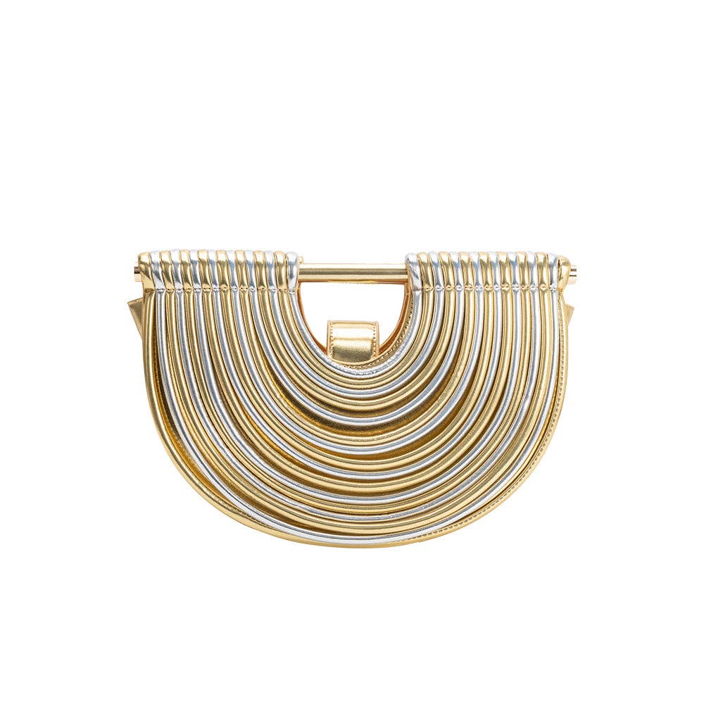 Eleanor Metallic Semi-Circle Crossbody Bag