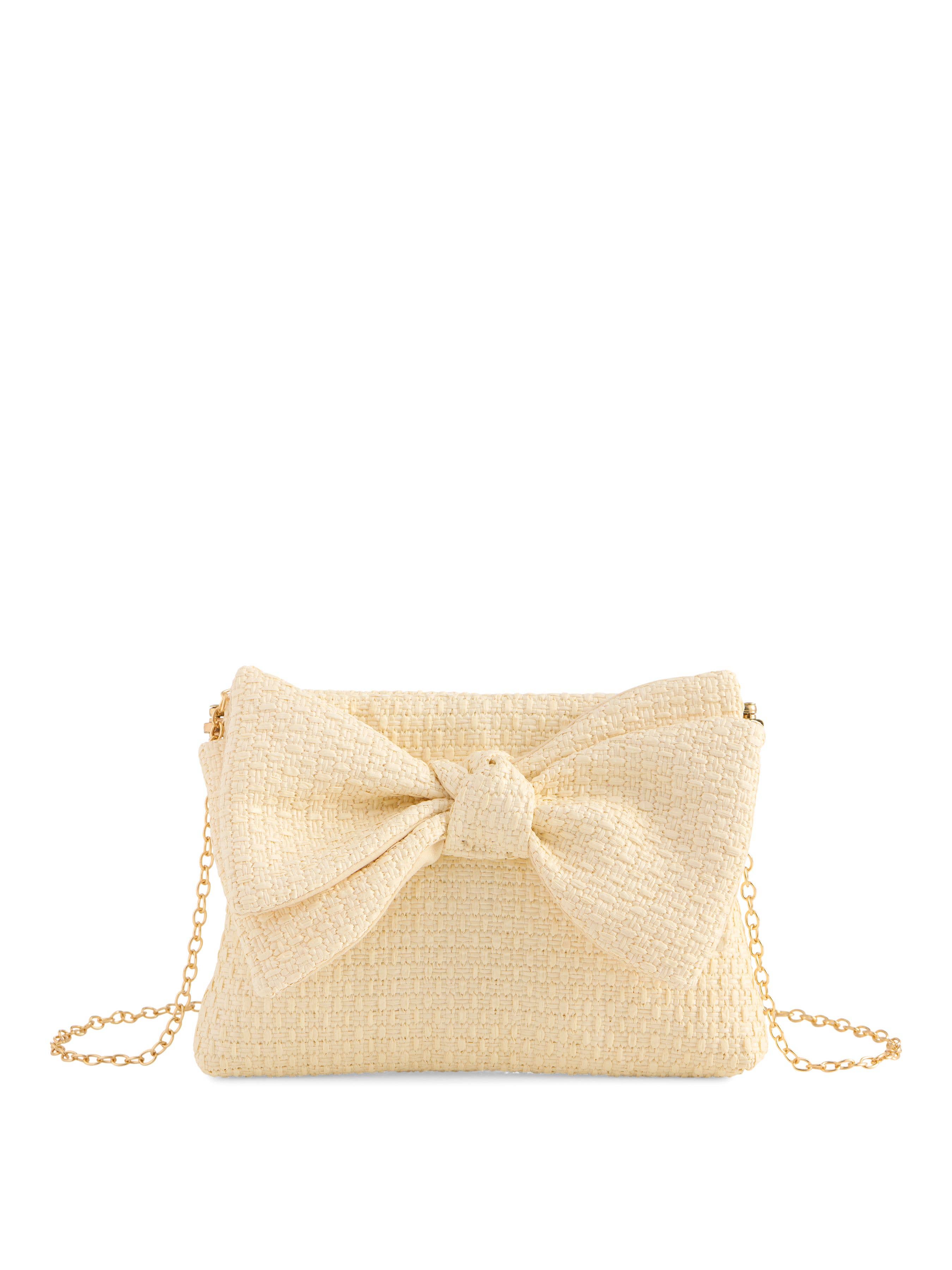 VERA BOW CLUTCH,IVORY