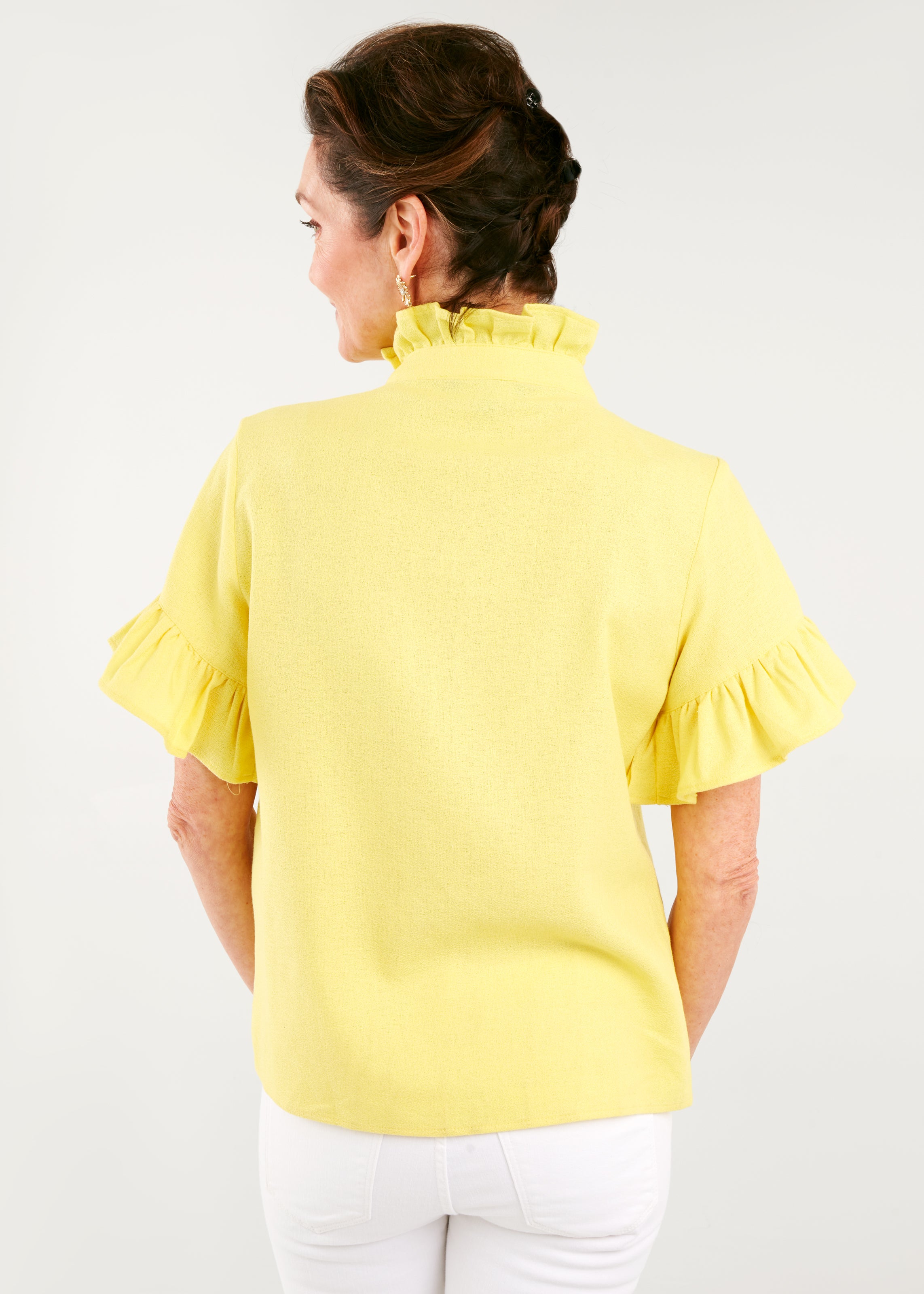 Sadie Top Yellow Linen