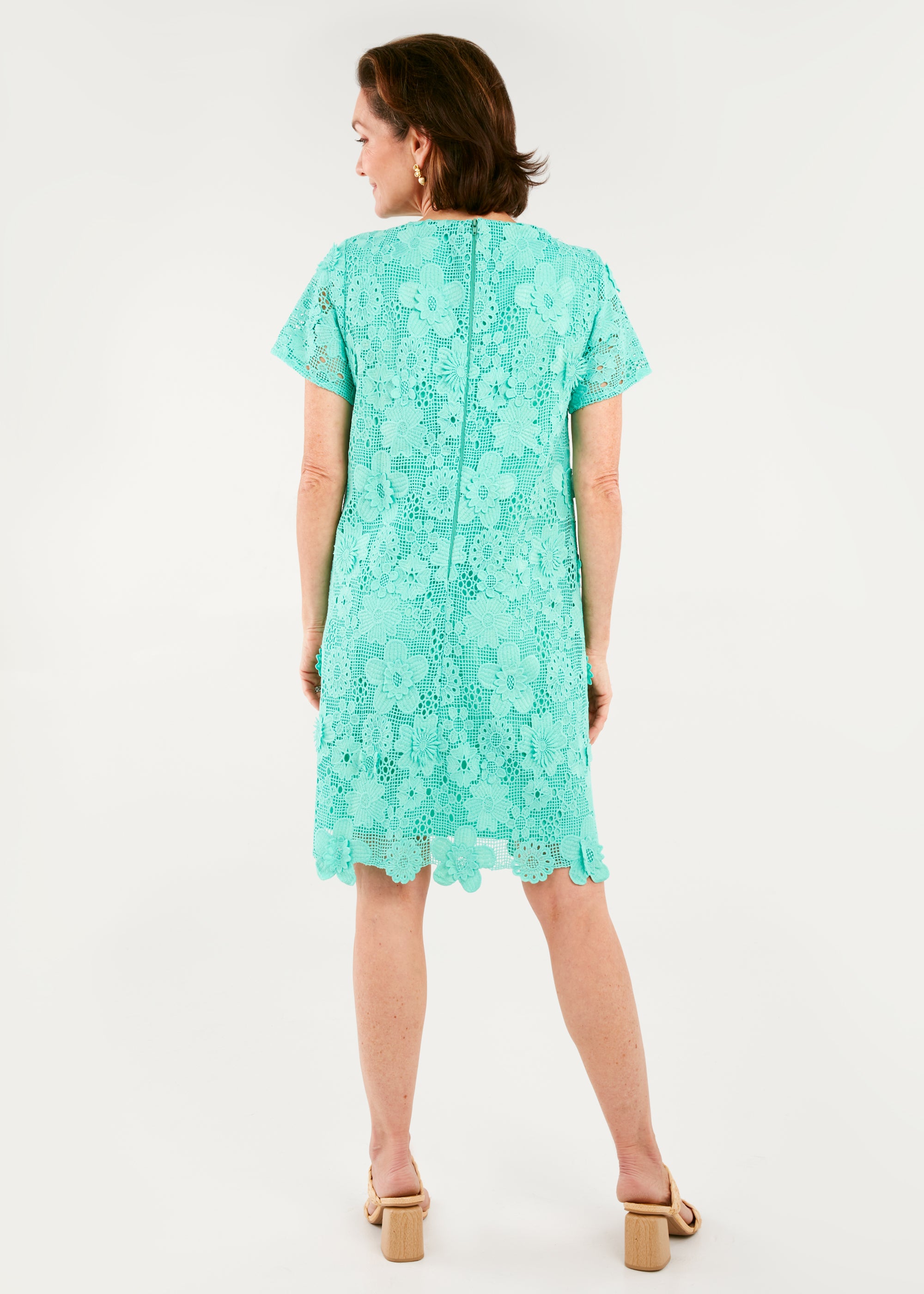 Lulu Dress Julep Green 3-D Lace