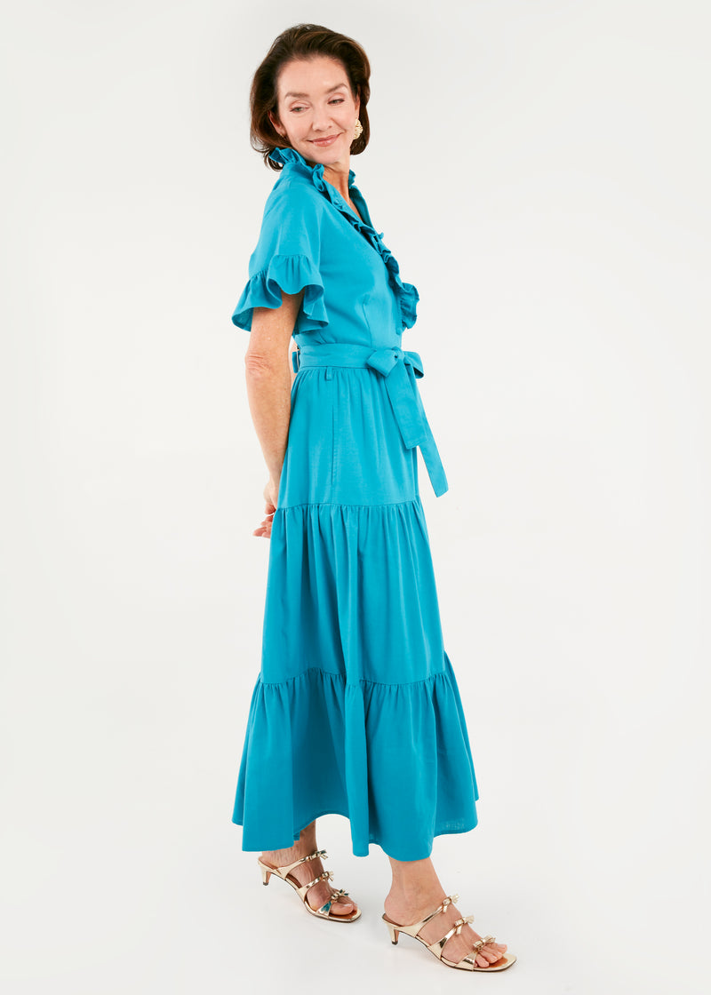 Sadie Maxi Dress Coastal Blue Linen