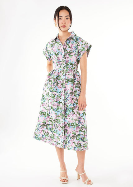 knee length dresses for ladies Harper Floral Corset Midi Formal Dress main image 0