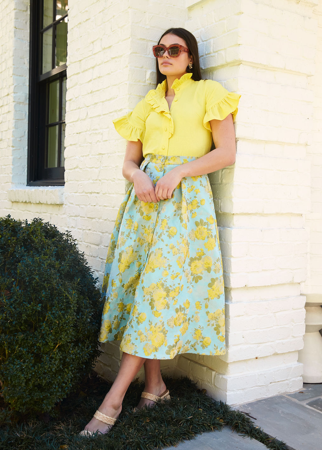 Sadie Top Yellow Linen