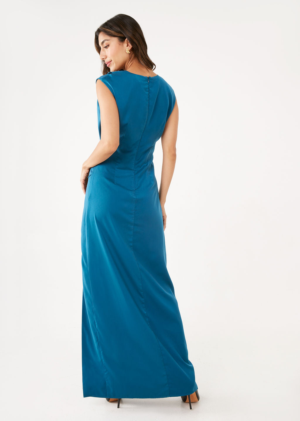 Stefanie Dress Deep Blue Satin