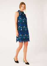 Betty Dress Blue Daisy Floral Lace