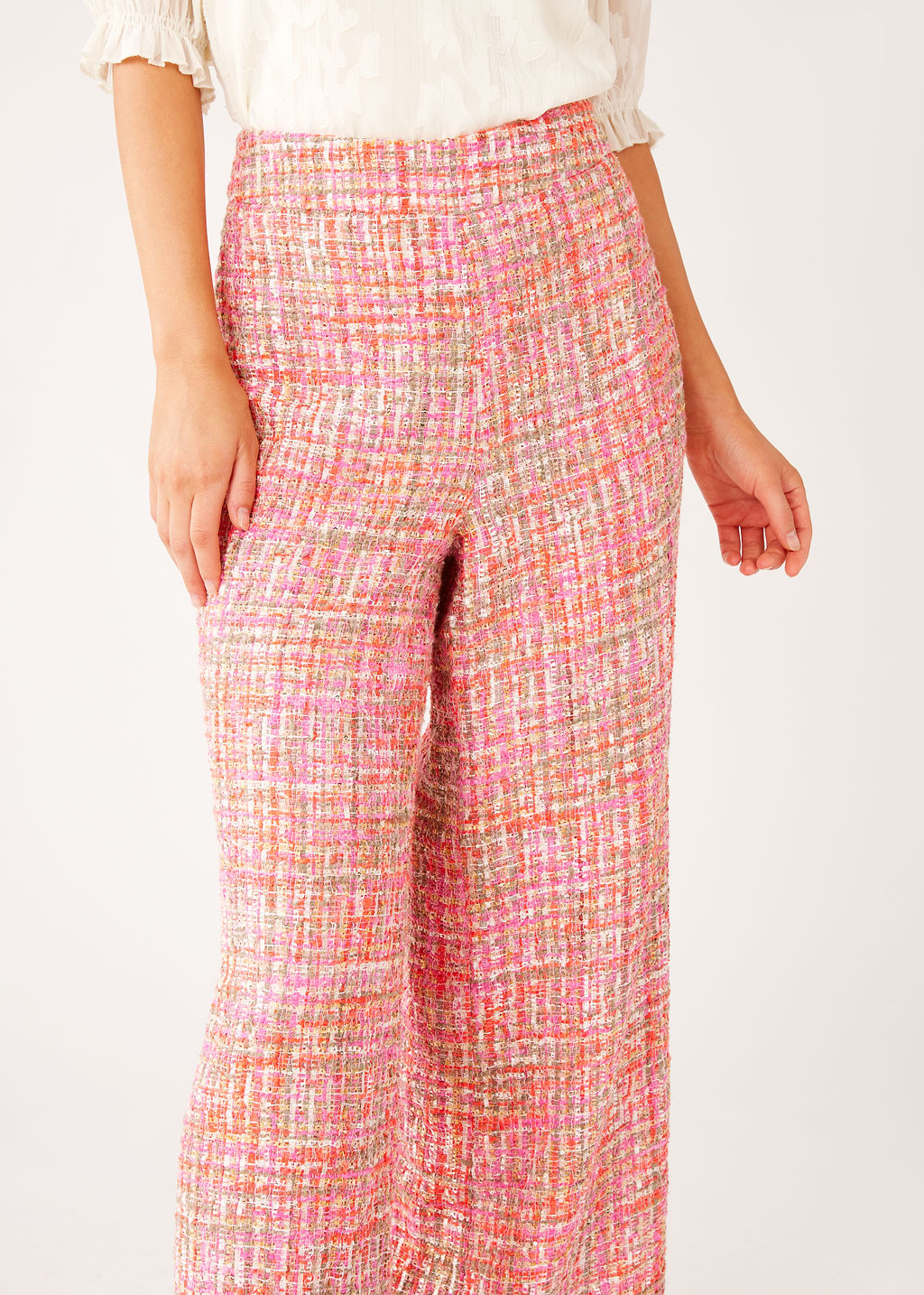 Carter Trouser Pink Multi Tweed