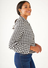 Onassis Jacket Black and White Houndstooth