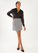 Jessica Skirt Black and White Houndstooth