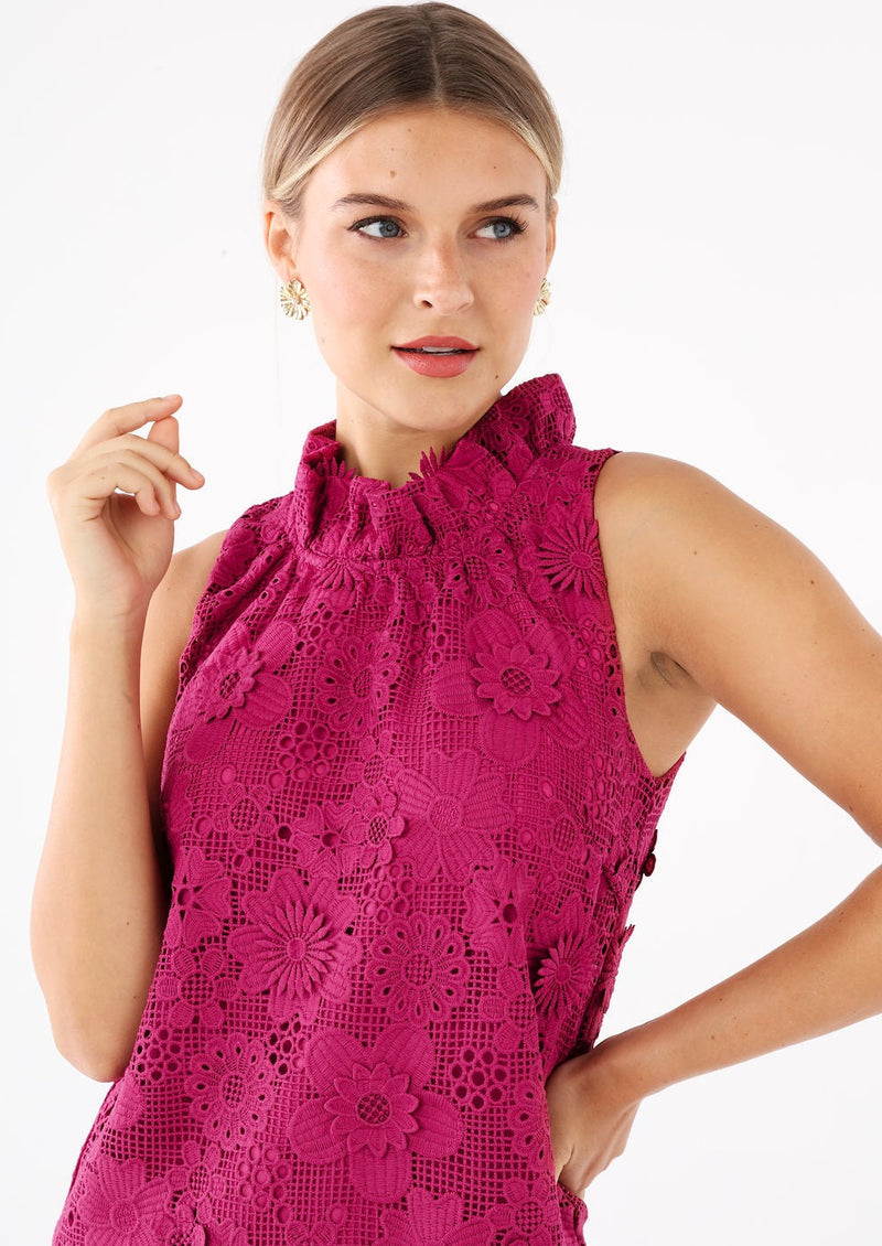 Betty Dress Mulberry 3-D Lace