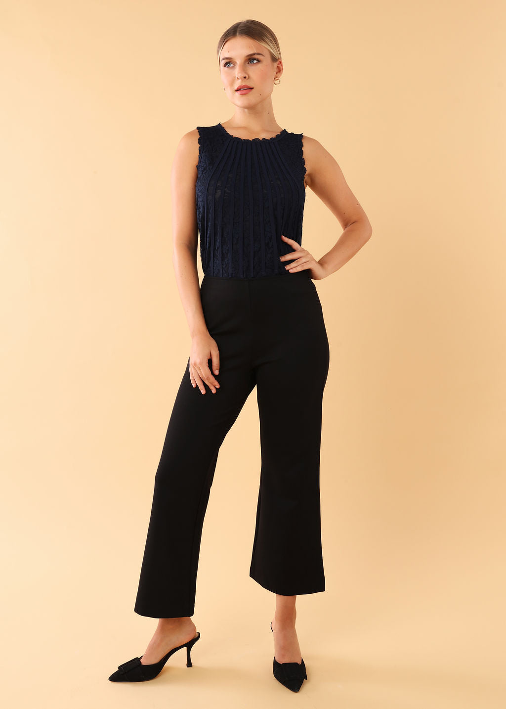 Blair Cropped Pant Black Ponte - Main Image