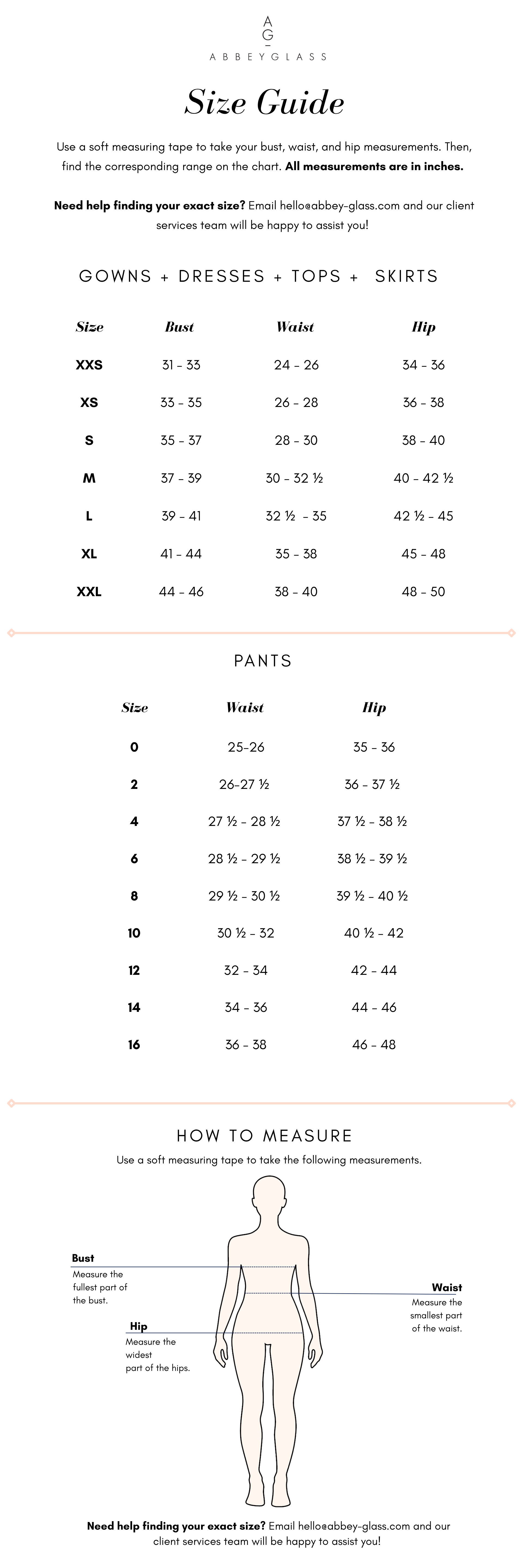 dress size chart Dress Size Chart in PDF - Download