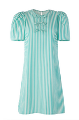 Marty Dress Turquoise Stripe Cotton
