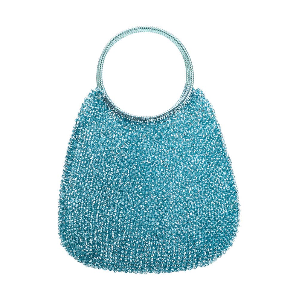 Tiffany Blue Crochet Jelly Top Handle Bag