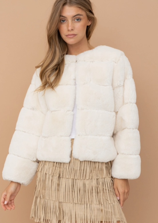 Ella Fur Jacket Ivory