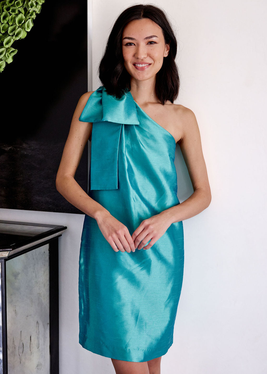 Cassie Dress Teal Dupioni