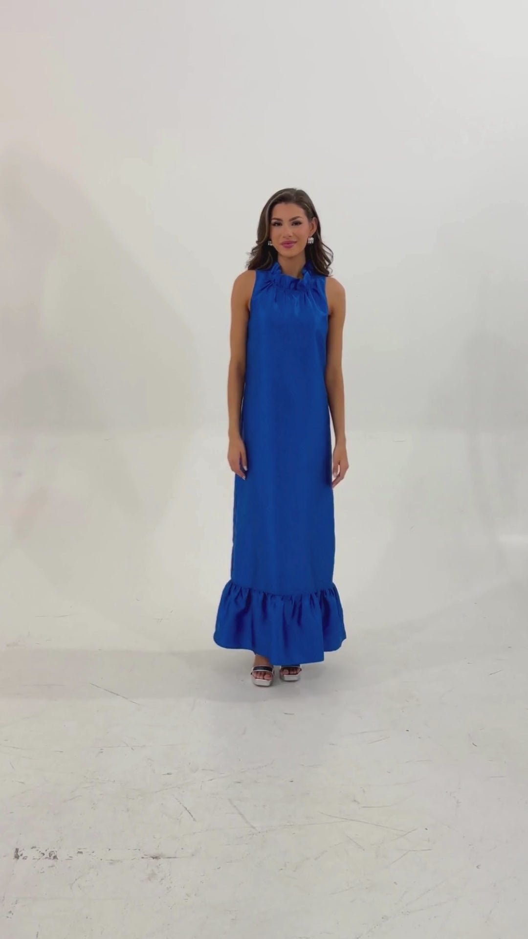 Camille Gown Cobalt Dupioni