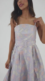 Annabelle Dress Lilac Floral Jacquard