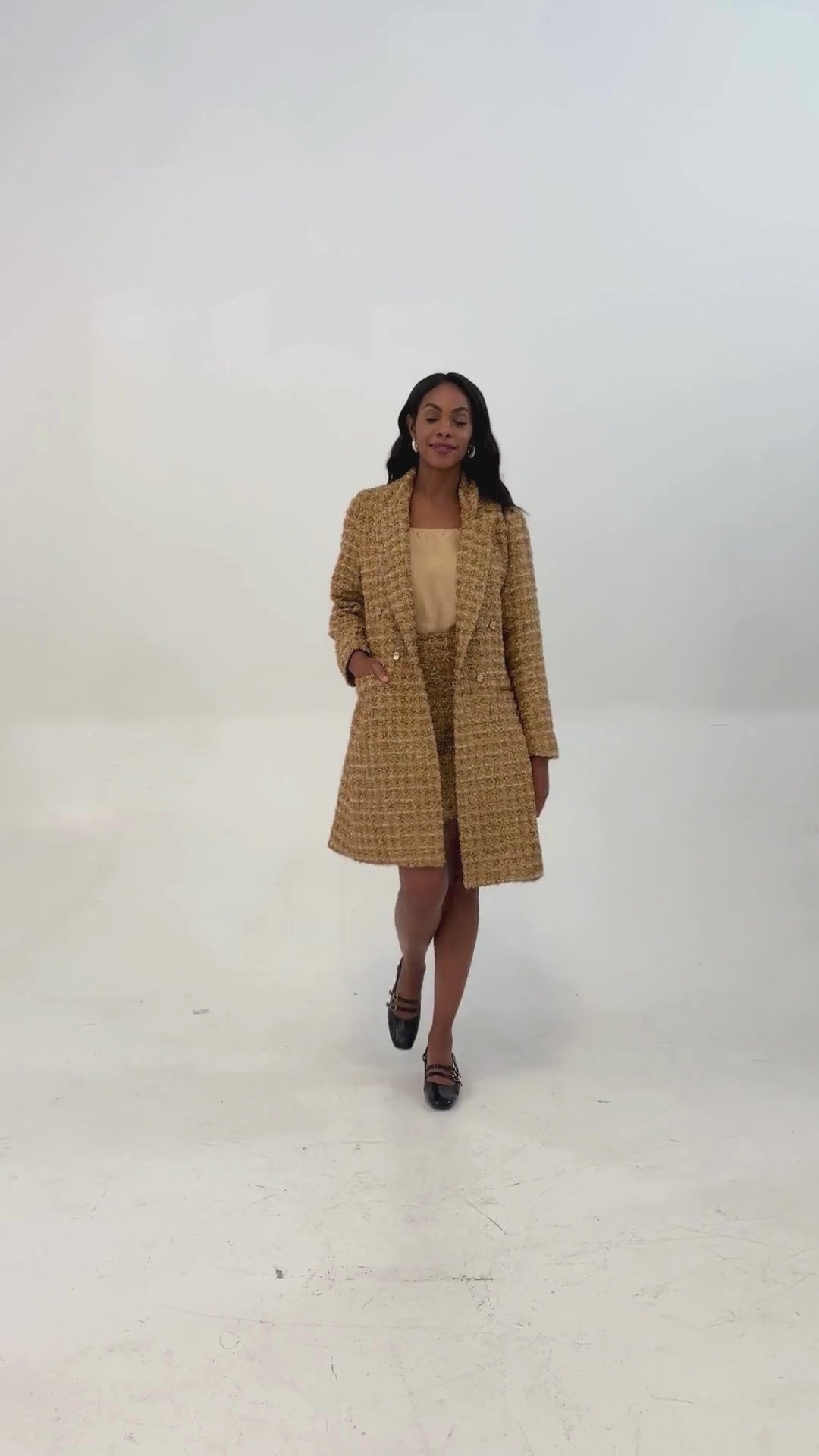 Abigail Coat Gold Tinsel Tweed