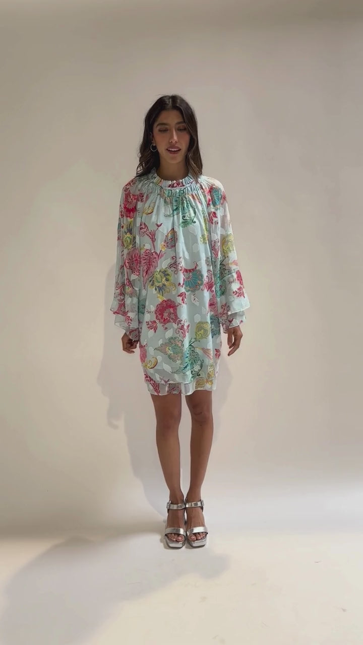 Sophia Dress Sky Blue Paisley Chiffon