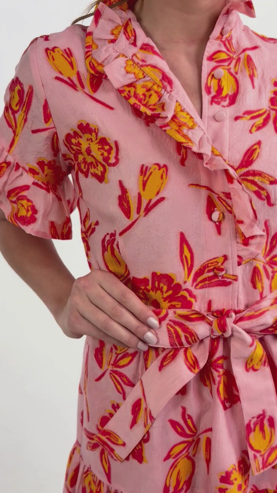 Sadie Maxi Dress Orange Tropical Tulip Jacquard