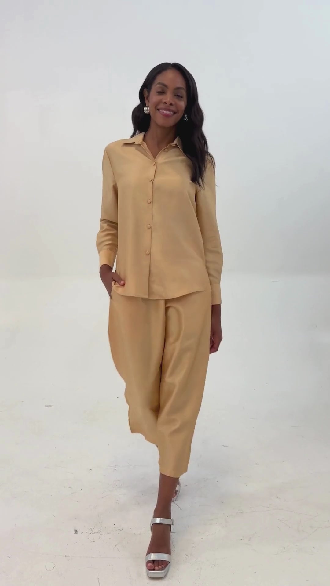 Nora Blouse Gold Dupioni