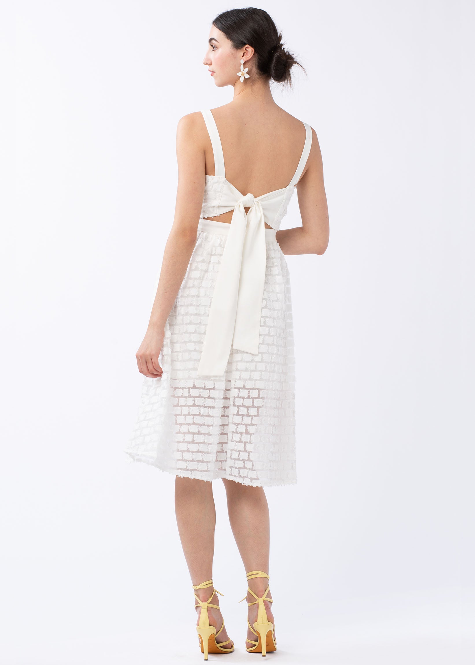 MELODY BOW-BACK DRESS WHITE