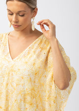 Rosemary Caftan Dress Yellow Lace