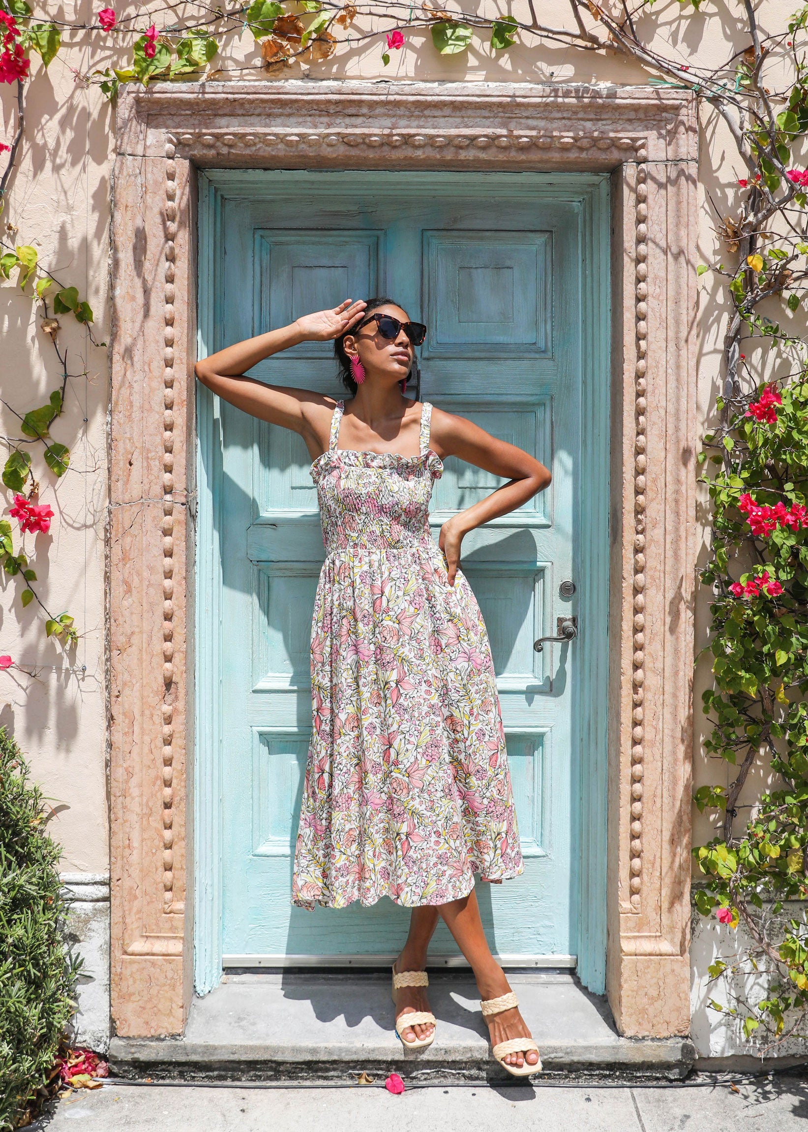 Ashley Smocked Dress Botanical Punch