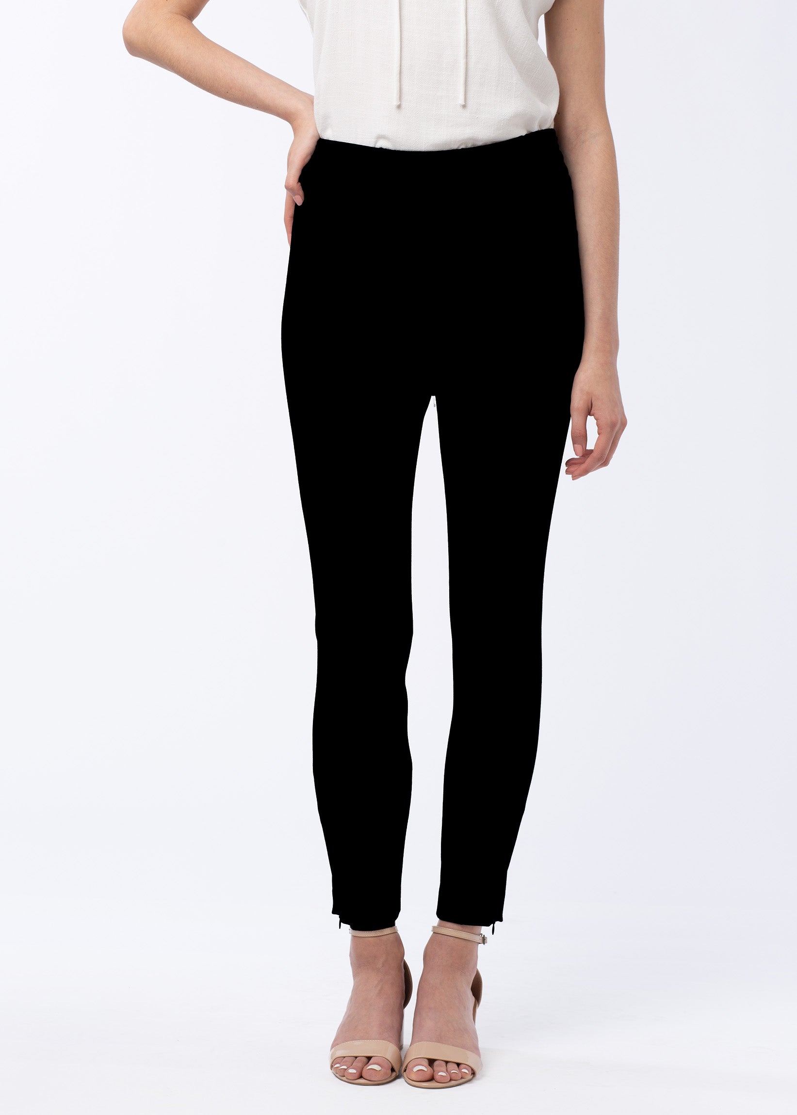 Gregg Skinny Ankle Pant Black Ponte