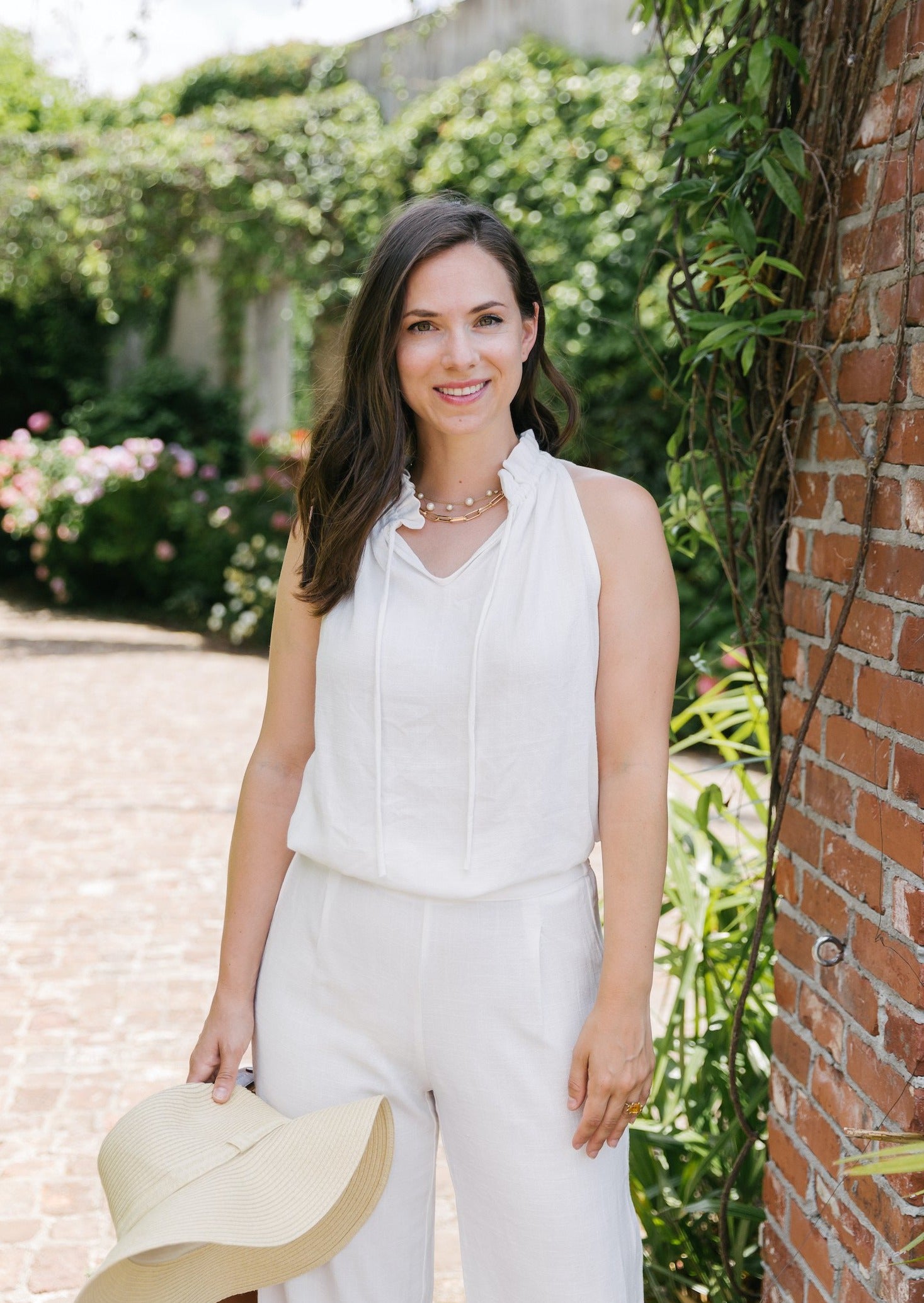 GILLIAN RUFFLE NECK TOP WHITE