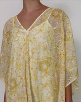 Rosemary Caftan Dress Yellow Lace