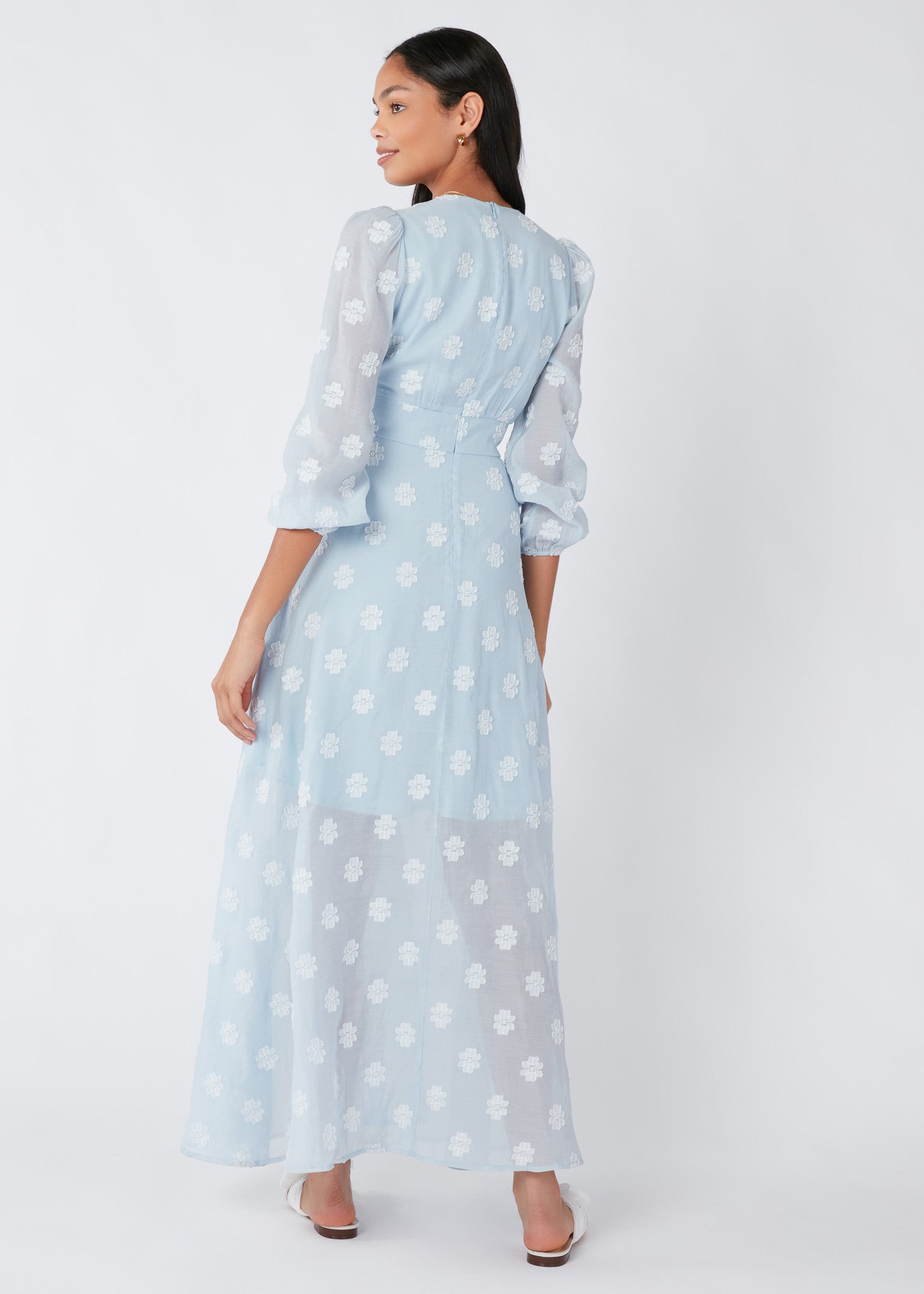 Brooke Gown Blue Daisy Voile Abbey Glass