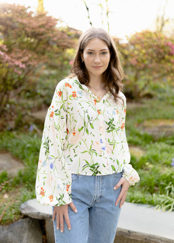 Audra Top Tossed Floral White